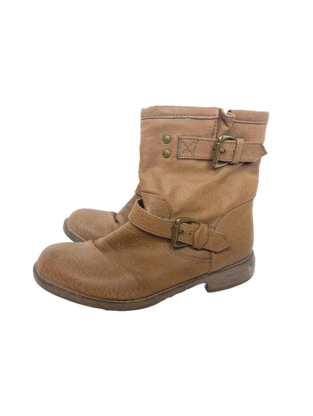 BRASH BROWN SIDE ZIP MOTORCYCLE STYLE LADIES 7.5❤️